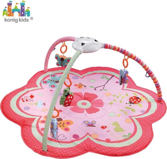 Konig Kids - babygym - speelmat - speelkleed baby - 113x113x50 cm -  licht projector - gratis hoofdkussen