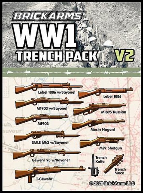 BrickArms WW1 Trench Pack v2 wapen set voor LEGO Minifigures