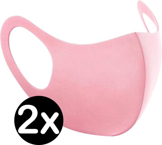 Mondkapje Wasbaar Roze Mondmasker Wasbaar Mondkapje Wasbare Mondkapjes Niet Medisch Elastisch Universeel - 2 PACK