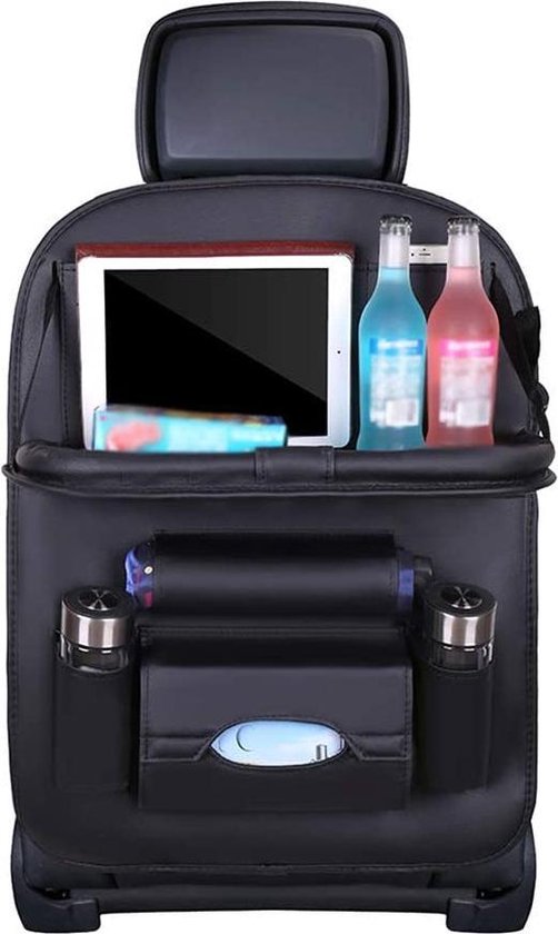 Luxe Auto Organizer met Tablet Houder Autostoel Organiser Achterbank Eettafel Ipad houder voor Kinderen – Zwart