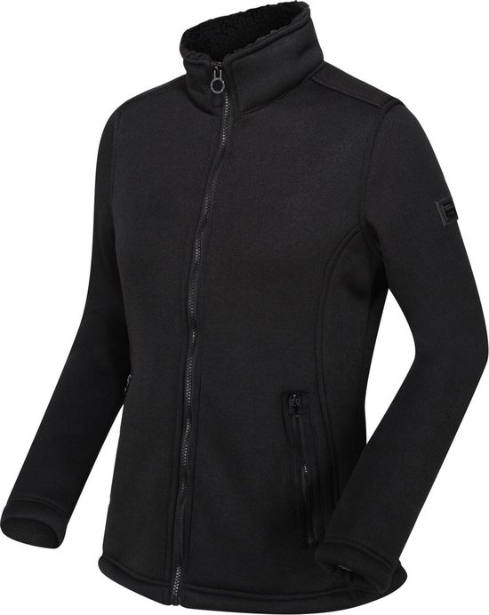 Razia zware Fleece met gebreid effect en rits over de volle lengte van Regatta voor Dames, Outdoorjas, Zwart