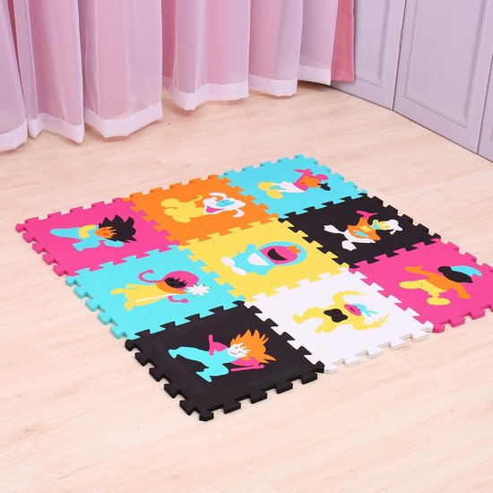 Puzzelmat Tekenfilm Figuurtjes - Speelkleed/Speelmat/Vloermat Voor Kinderen - Foam Speelmat 30 x 30 CM