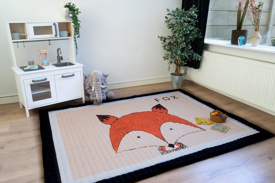 Kjoet - Speelkleed Baby / Kind XL - 200x150cm - Antislip Kleed - Wasbaar - Kinder Speelmat Dier - Duurzaam Speeltapijt - Groot Kraamcadeau  -0-4 Jaar - Vos