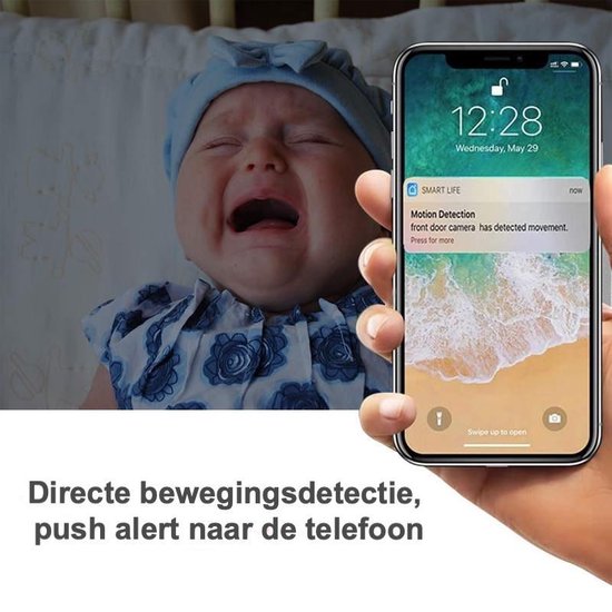 LifeLoom® Smart Camera, Voor Binnen, samen met je telefoon te gebruiken als babyfoon, Cloud en SD Opslag Mogelijk, TUYA-app.