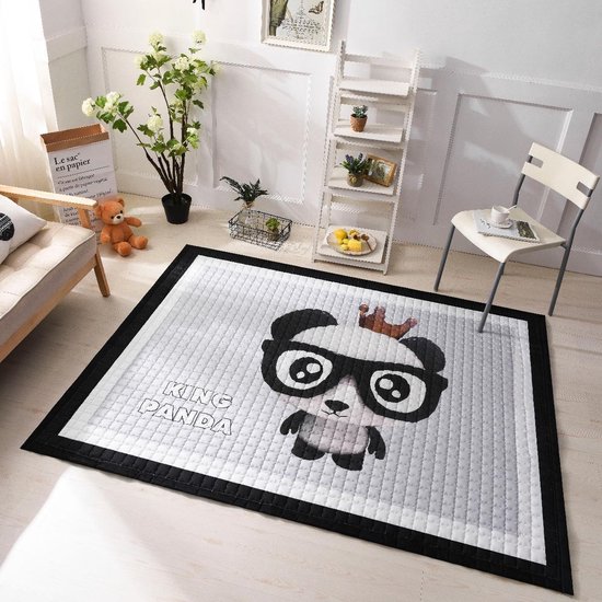 Speelkleed king panda 195 x 145 cm - LiefBoefje - Groot Speelkleed Baby - Speelmat Kinderen - Babymat XL - Kindervloerkleed - Kraamcadeau - Speelkleed Kinderen - Grote collectie speelkleden