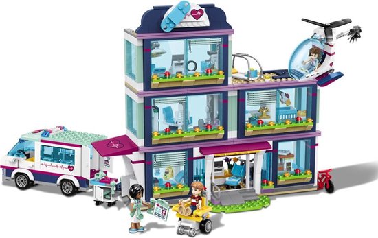 Brickzz | Ziekenhuis - Hospital - Ziekenwagen - Ambulance - Dokter - Arts - Friends - Meiden - Zuster - Girls - Speelhuis - Speelfiguren - Geschikt voor LEGO Friends - Compatibel met LEGO - 868 Bouwstenen