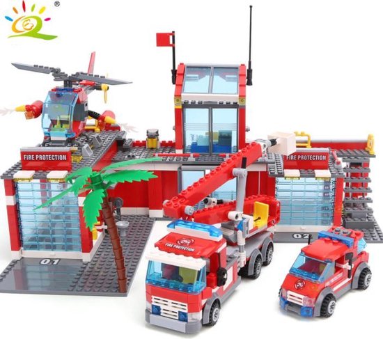 Brandweer Kazerne - Brand - Geschikt voor LEGO - Kinder Speelgoed