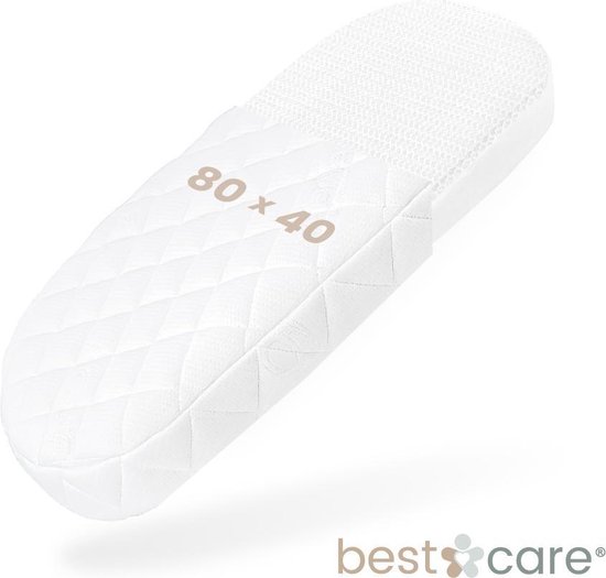 BestCare Aero Ledikant Matras | 80 x 40 x 6 cm| met 3D mat | 2-zijdig (zomer/winter) | Aloë Vera Matrashoes | Uitstekende luchtcirculatie | Cot, Kinderwagen, Reiswieg, Kinderbed | Gemaakt In UE