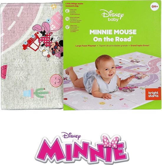 Disney Baby - Babymat - Speelkleed - Minnie Mouse  - Weg met auto -  Schuimrubberen mat - On the road - vanaf 0 maanden