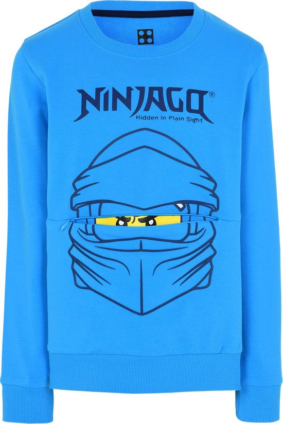 Lego sweatshirt Ninjago blauw Hidden pocket met rits blauw - 122