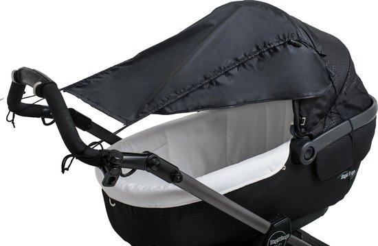 Altabebe - Universele UV-zonnescherm met zijkanten voor kinderwagens - Zwart - maat Onesize