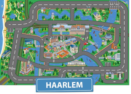 Speelkleed Haarlem City-Play - Autokleed - Verkeerskleed - Speelmat Haarlem