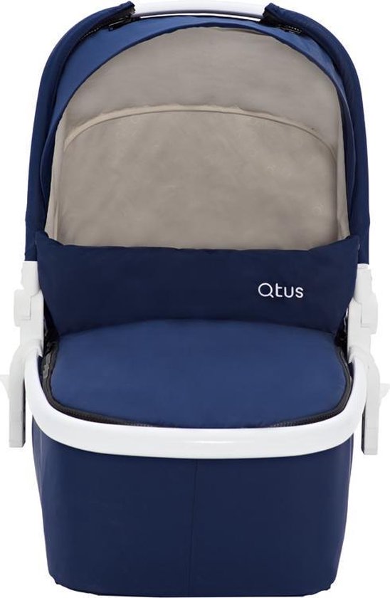 Qtus Spider Kinderwagen Reiswieg Blauw, Wit frame