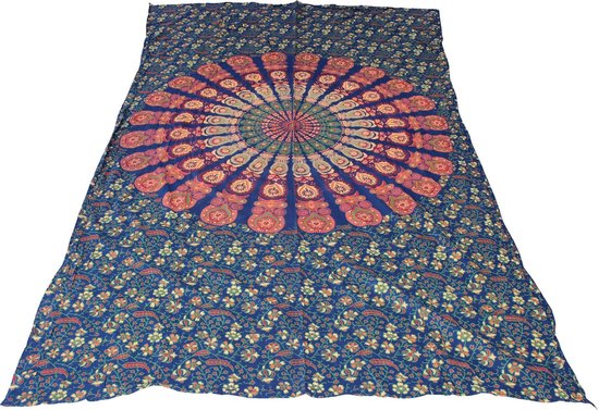 Myroundie – roundie - rechthoekig strandlaken – strandkleed - yoga kleed - picknickkleed - speelkleed - muurkleed - 100% katoen - 140 x 210 cm - 831