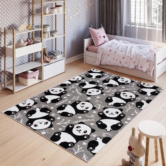 Tapiso Pinky Vloerkleed Speelkleed Woonkamer Slaapkamer Kinderkamer Babykamer Grijs Design Trendy Interieur Duurzaam Hoogwaardig Kindertapijt Maat - 200 x 300 cm