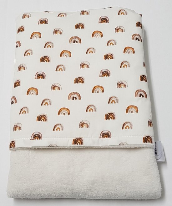 little feet-baby  winter dekentje 100 x 75 – creme wellness fleece- regenboog-wiegdeken-deken kinderwagen