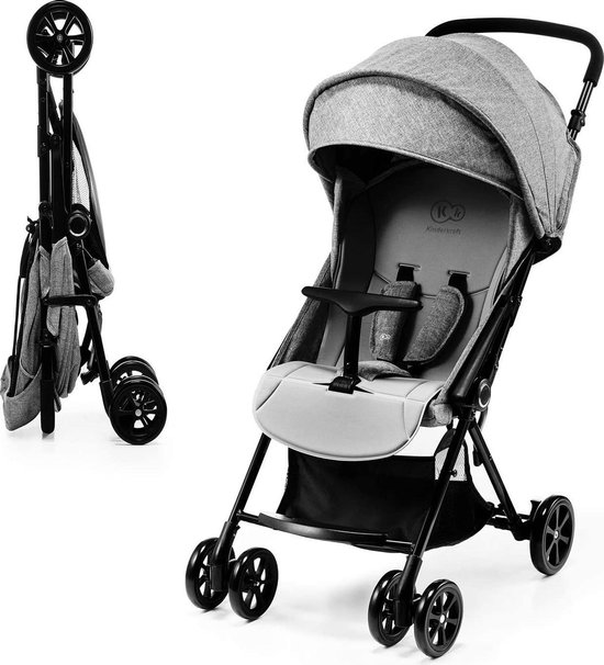 lichtgewicht buggy LITE UP, kinderwagen, wandelwagen, compact wanneer ingeklapt, verstelbare voetensteun, met accessoires, regenhoes, voetenzak, bekerhouder