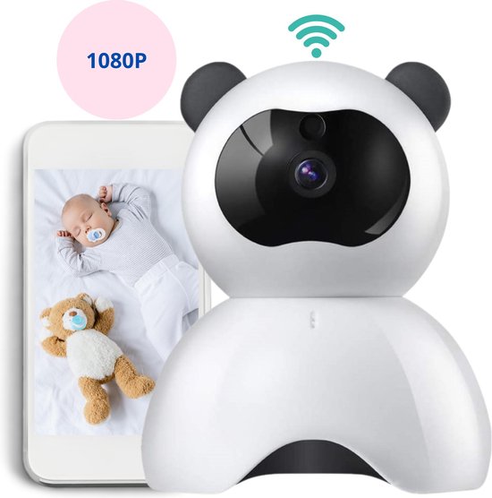 SPRONKERS® HD Wifi Babyfoon met Camera en App - Camera Beveiliging - 1080P - Geluid en Bewegingsdetectie - Wit