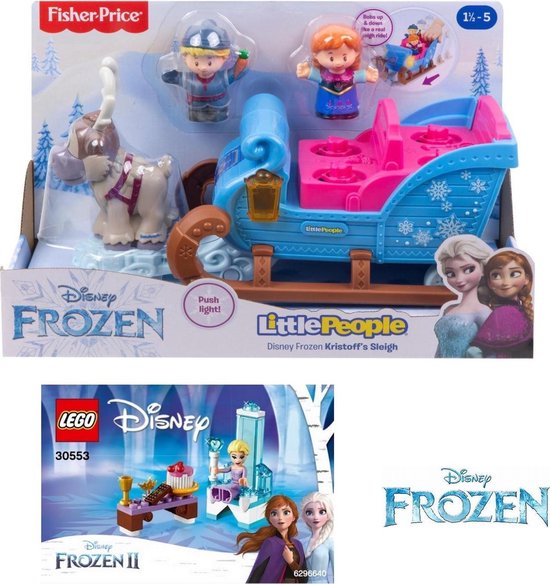 Frozen -  Disney Frozen - Set - Lego - Slee en Lego - Fisher Price - Little People - Mattel - Set van 2