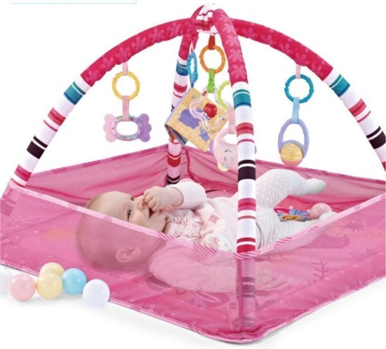 Baby gym - Baby speelmat - Speelkleed roze - 5 in 1 - 0-2 jaar