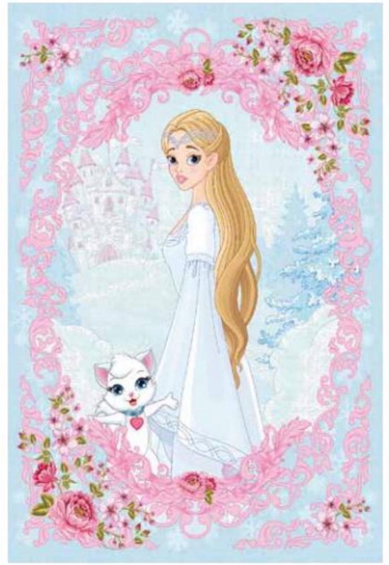 Disney Prinses Vloerkleed Speelkleed Kinderkamer Roze Laagpolig - 130x190 CM