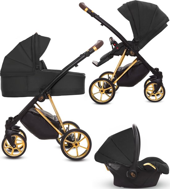 Musse Ultra Black 3 in 1 Kinderwagen incl. maxi cosi (levertijd 2 á 3 weken)