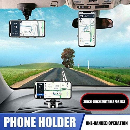 Mobiele autohouder 3 in 1 - Autotelefoonhouder 360 ° rotatie Dashboard Mobiele telefoon Clipstandaard Ontluchter Voorruitbevestiging