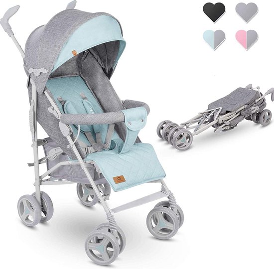 Wandelwagen opvouwbare buggy met rugleuningverstelling 6 inch wielen (mint)