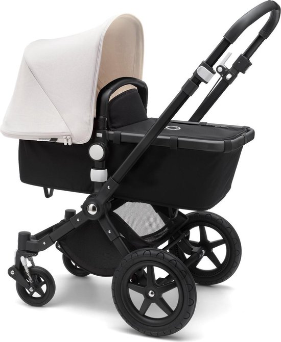 Bugaboo Cameleon 3 Plus kinderwagen, 2-in-1 pasgeborenen- en kinderwagen, roterende duwstang, buggy voor elk terrein, wasbare bekleding, zwart/fresh white