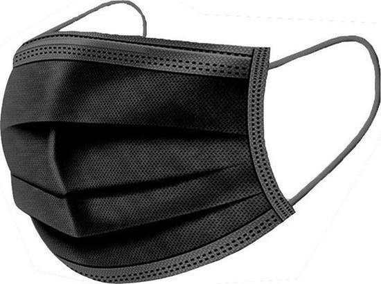 1000 stuks - Wegwerp 3laags gezichtsmaskers - mondmasker - mondkapje (zwart)