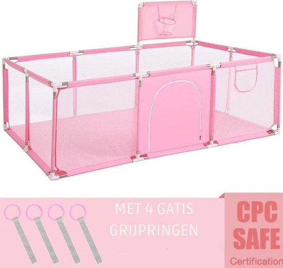 Speelbox Baby ROZE 188*128*66cm - Kinderbox - Playpen - Grondbox - Kruipbox - Kinderen - Peuter - Kleuter - Camping - Vakantie