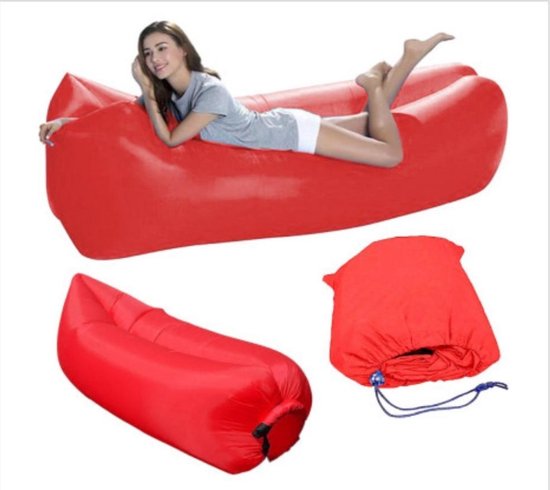 Air lounger - lucht lounger sofa matras Rood - Zwembad- Strand- Luchtbed