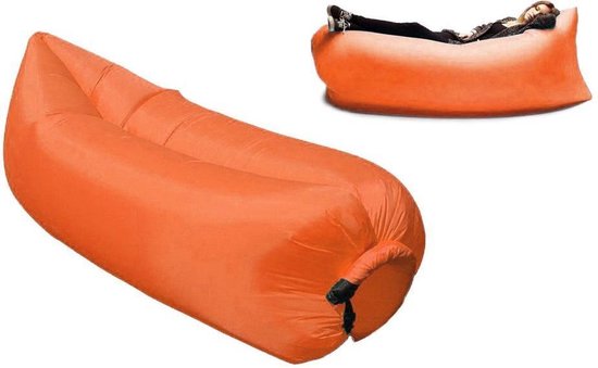 Air lounger - lucht lounger sofa matras Oranje- Zwembad- Strand- Luchtbed Airlounger