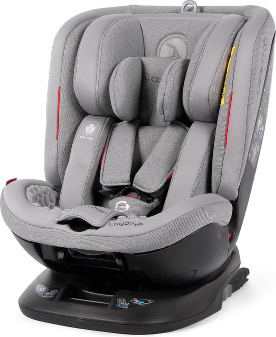 coletto Logos Isofix - Autostoel - 360° Graden Draaibaar Autostoel - 0 t/m 36 kg -  Grijs