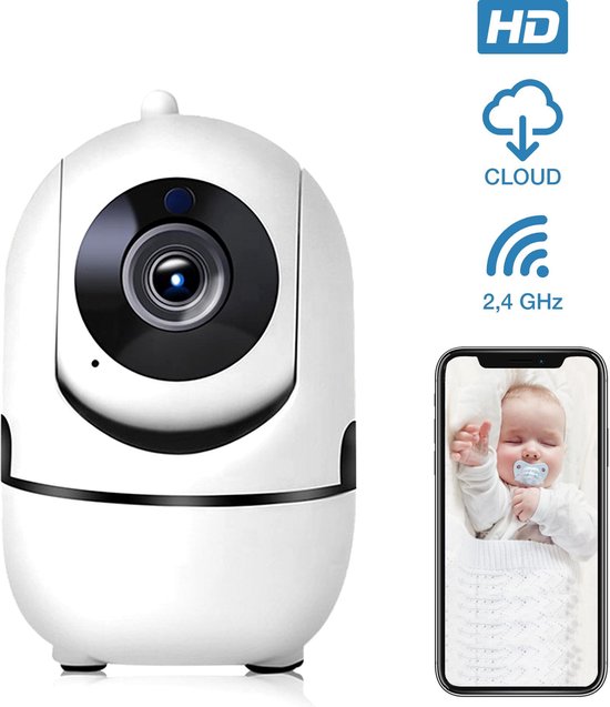 Babyfoon met Camera – met App – Bewakingscamera – 1080P Camera – Baby – met Bewegingssensor en Nachtvisie – Wit