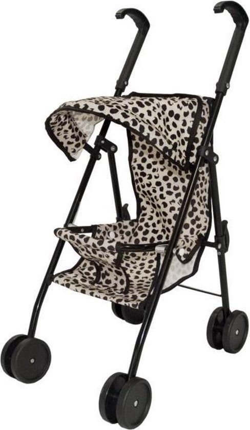 Speelgoed Poppenbuggy Poppenwagen Black Dots - Zwart - Vanaf 3 jaar