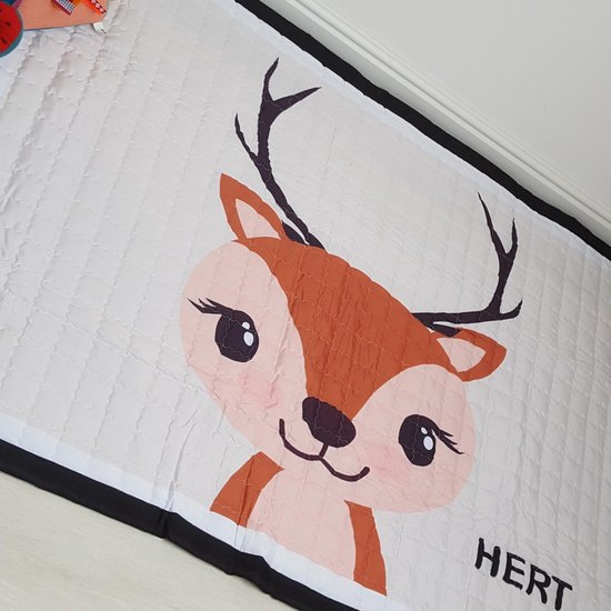 Speelkleed hertje 150 x 100 - LiefBoefje - Groot Speelkleed Baby - Speelmat Kinderen - Babymat XL - Kindervloerkleed - Kraamcadeau - Speelkleed Kinderen - 50+ design speelkleden