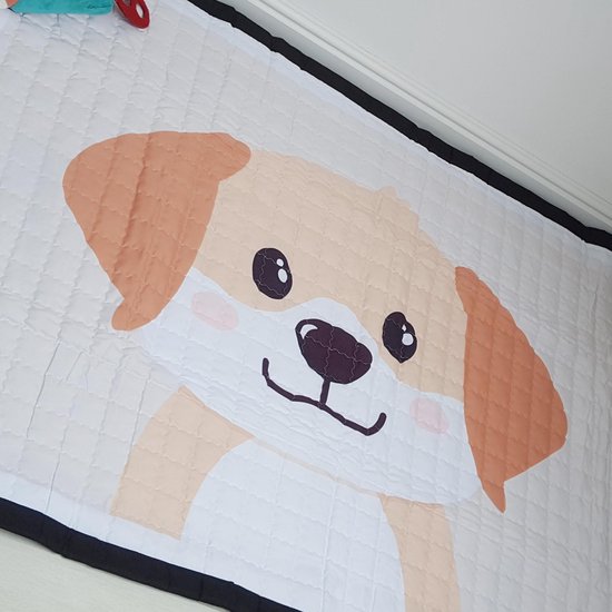 Speelkleed puppy hondje 195 x 145 - LiefBoefje - Groot Speelkleed Baby - Speelmat Kinderen - Babymat XL - Kindervloerkleed - Kraamcadeau - Speelkleed Kinderen - 50+ design speelkleden