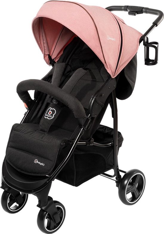 BabyGO Basket Roze Melange Wandelwagen