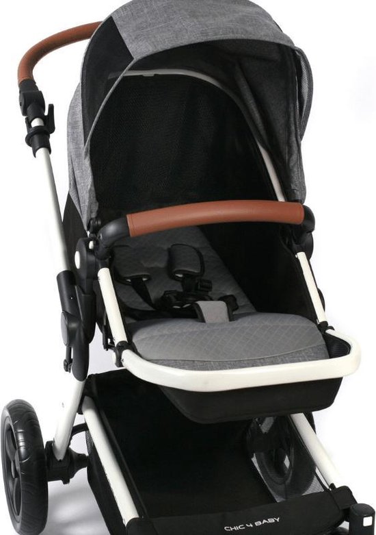 Chic 4 Baby PASSO kinderwagen - kinderwagen - Inclusief Accessoires - Grijs/Wit