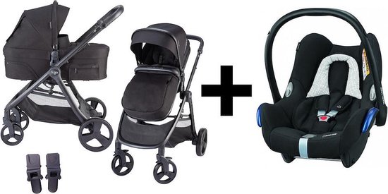 Kinderwagen 3in1 X GO Maxi Cosi Cabriofix Autostoel Black Grid - Zwart