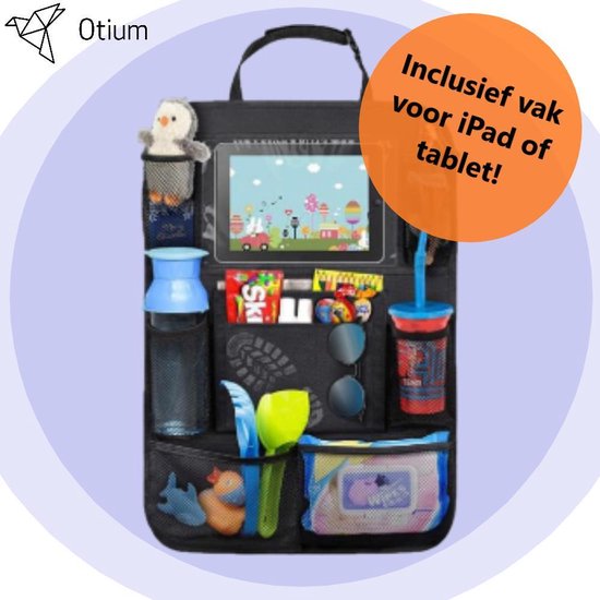 Luxe Autostoel Organizer - met Tablet  of iPad Vak -  Organizer voor in de auto - Kind - Kids - geschikt voor iPad of Tablet - Nieuw! - Vakantie - 10 vakken - voor Kinderen - Car Organizer - 2021 uitvoering! Auto Organizer - Nieuw!