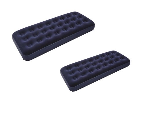 ZOVAIO Set van 2x stuks luchtmatras donkerblauw - 20334CN TWIN SIZE- eenpersoons+kindje - 191x99x22cm - Opblaasbare luchtbedden