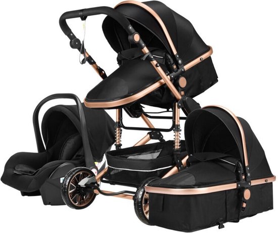 ComfyNest® Kinderwagen 3 in 1  - Met stoel en wieg - Luxe uitstraling  - Wandelwagen Baby