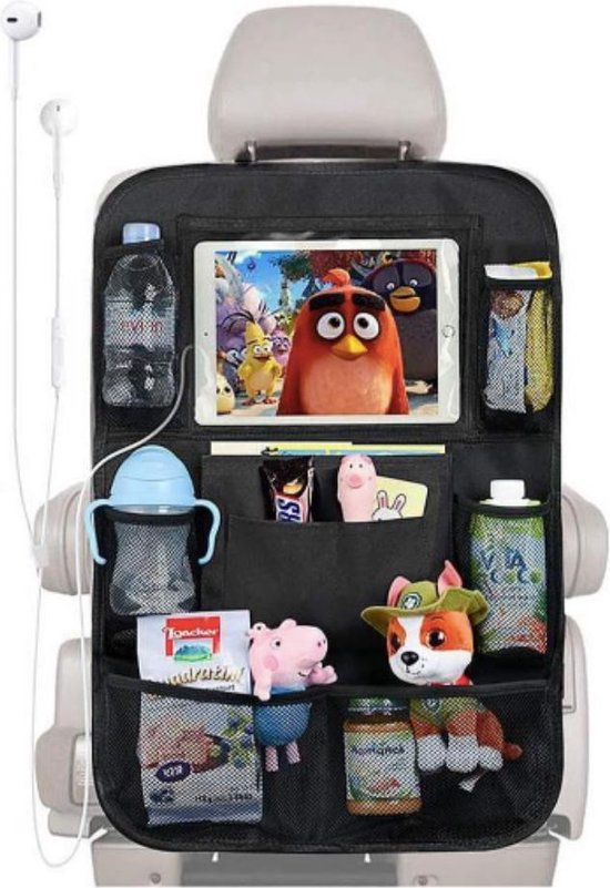 Autostoel Organizer Met Tablet Houder - Auto Vakantie - Bekerhouder Auto - Vakantie Kinderen