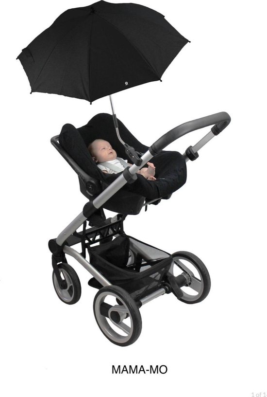 DOOKY UNIVERSELE KINDERWAGEN PARASOL - PARAPLU-GESCHIKT VOOR ELKE KINDERWAGEN-BUGGY- ZWART