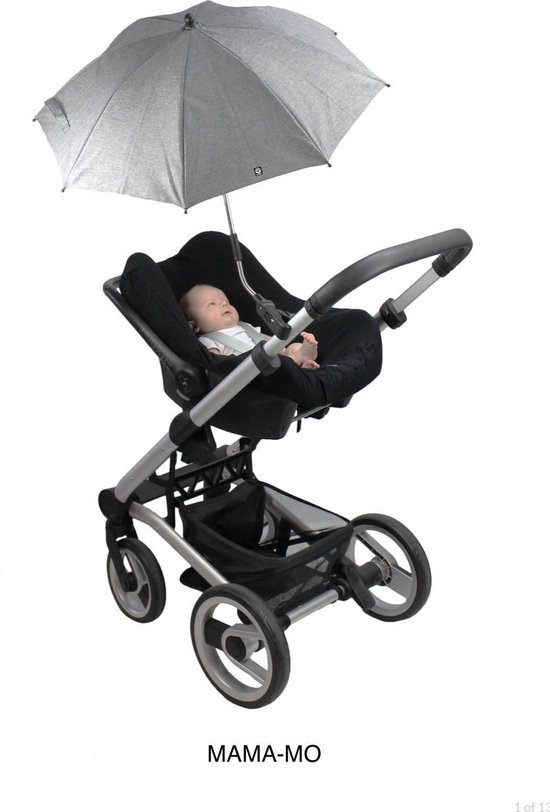 DOOKY UNIVERSELE KINDERWAGEN PARASOL-PARAPLU-GESCHIKT VOOR ELKE KINDERWAGEN-BUGGY-grey