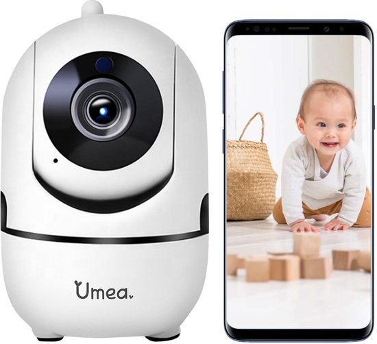 Umea - Babyfoon - Babyfoon met Camera - Camera Beveiliging - Beveiligingscamera - 1080P - Geluid en Bewegingsdetectie - Met App - Wit