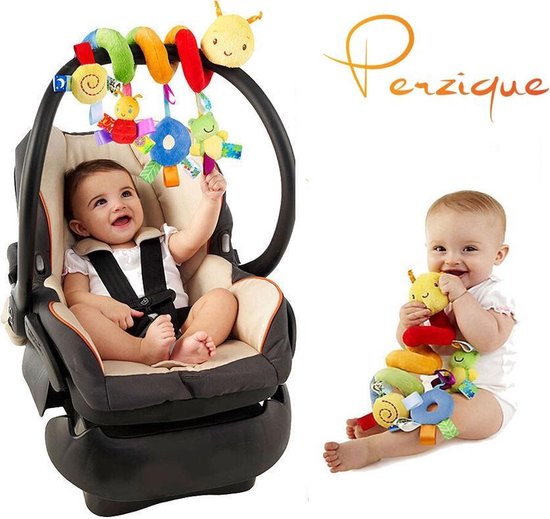 Perzique Baby spiraal rups– Baby Knuffels - Baby speelgoed - Baby rammelaar - boxspiraal - maxi cosi spiraal - kinderwagen speelgoed spiraal - buggy speelgoed - auto knuffel - baby spiraal speeltje – Autostoel ketting - kinder wagen knuffels