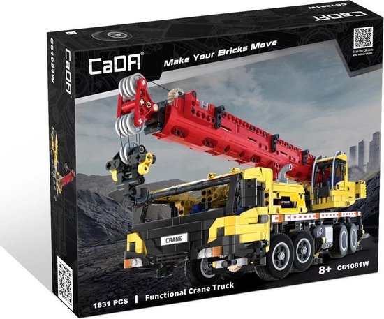 CaDa C61081W - Bouwmachines - Mobiele Kraan - 1831 bouwstenen - Lego Technic compatibel